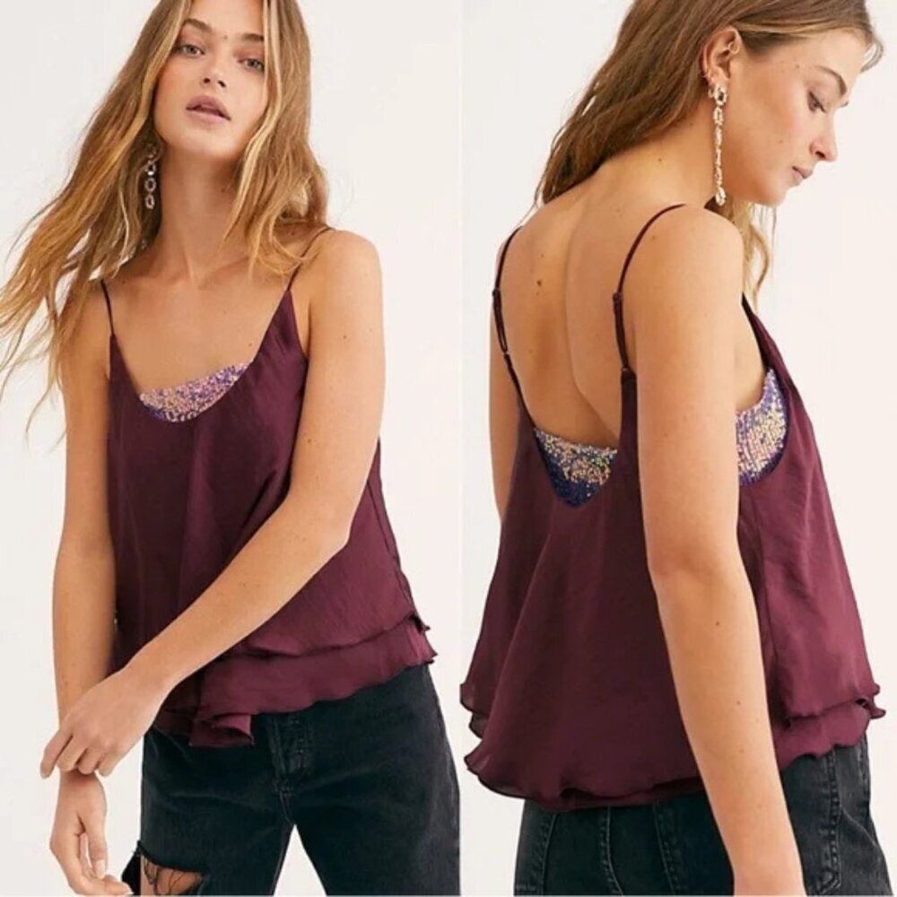 Free People Intimately Turn It On Cami in Vetiver Bloom NWT Small - Picture 2 of 7